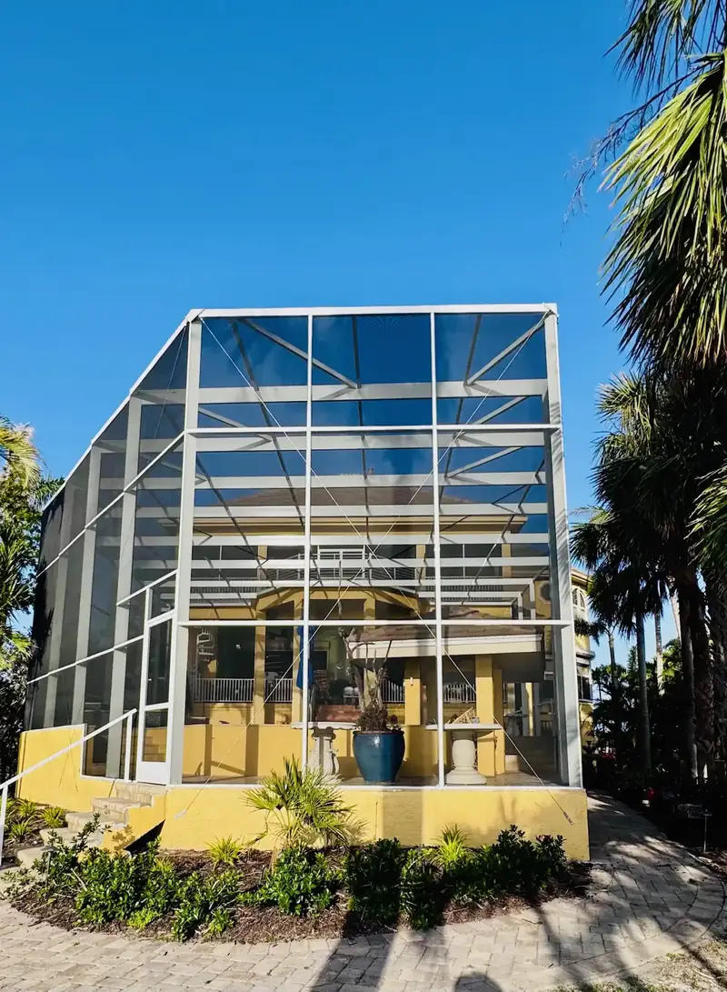 Screen enclosure reinforced for storm readiness