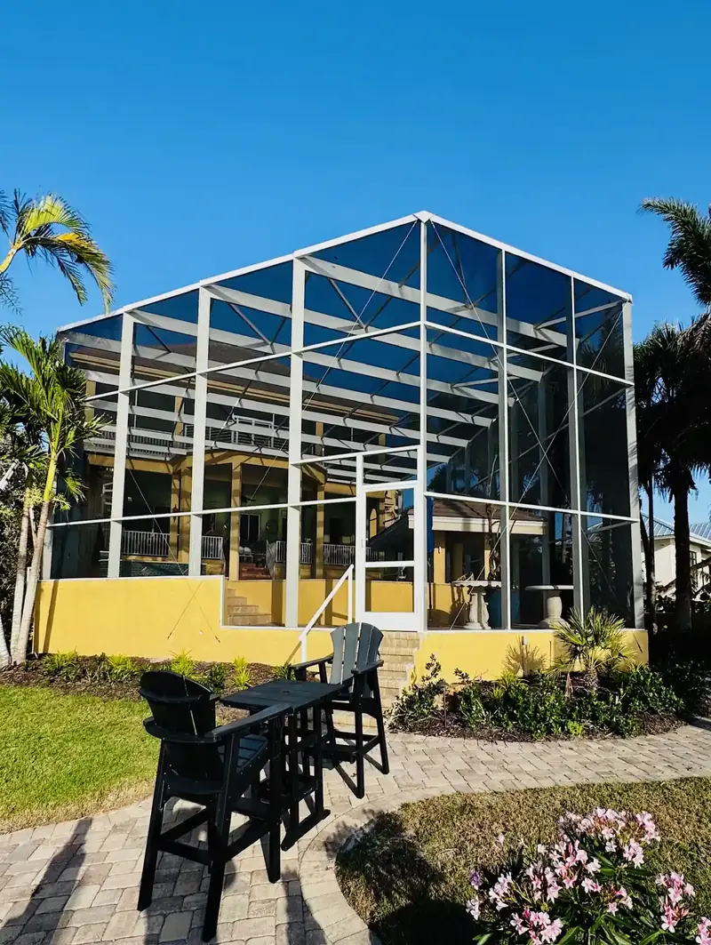 Screen enclosure project with wide outdoor view