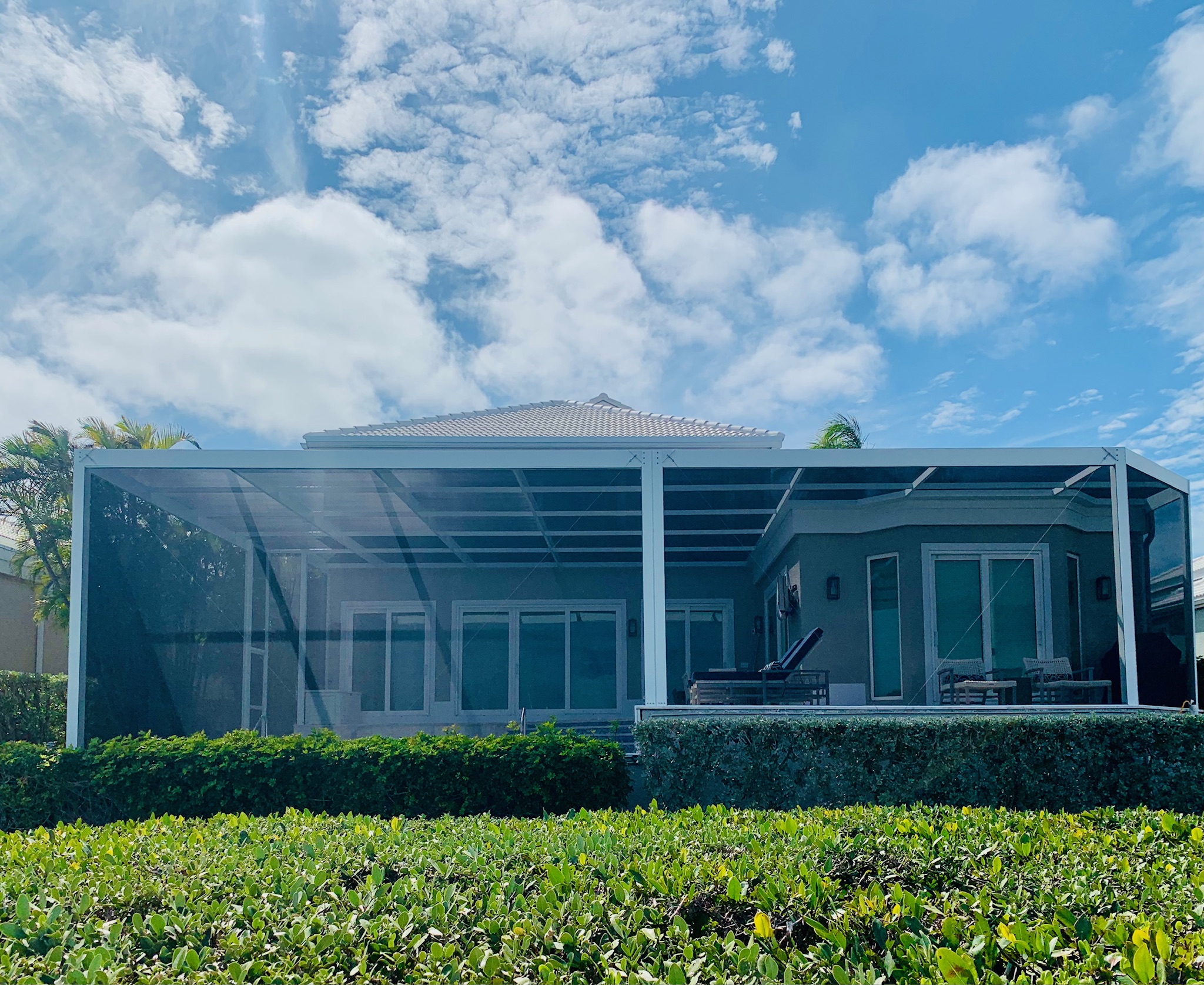 Screen enclosure project with wide outdoor view
