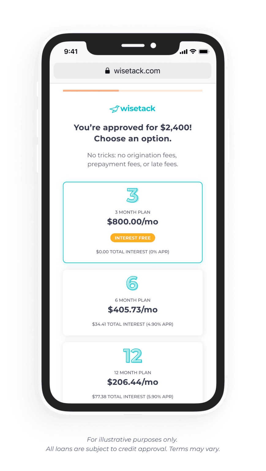 Wisetack financing options preview
