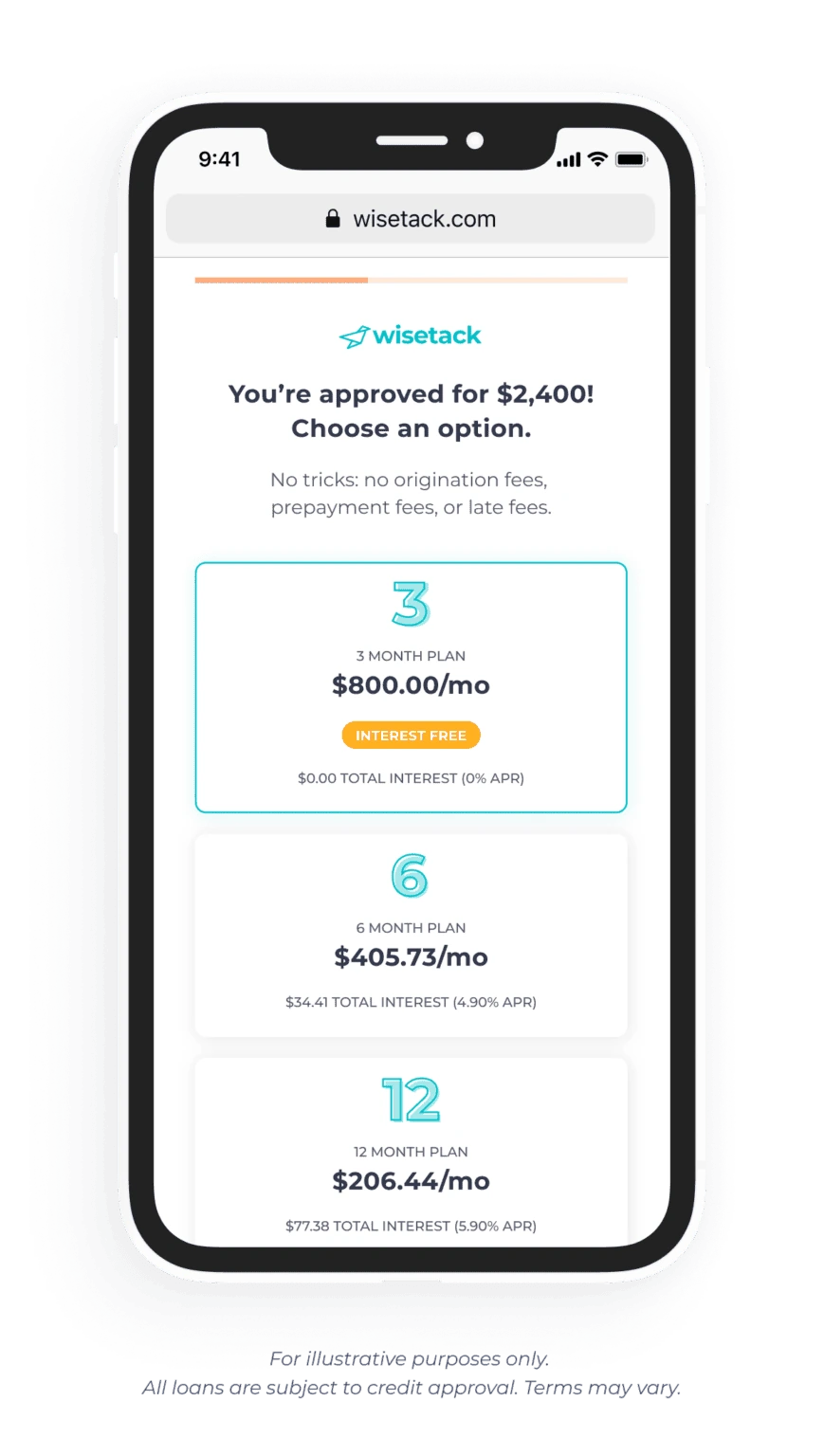 Wisetack financing options preview